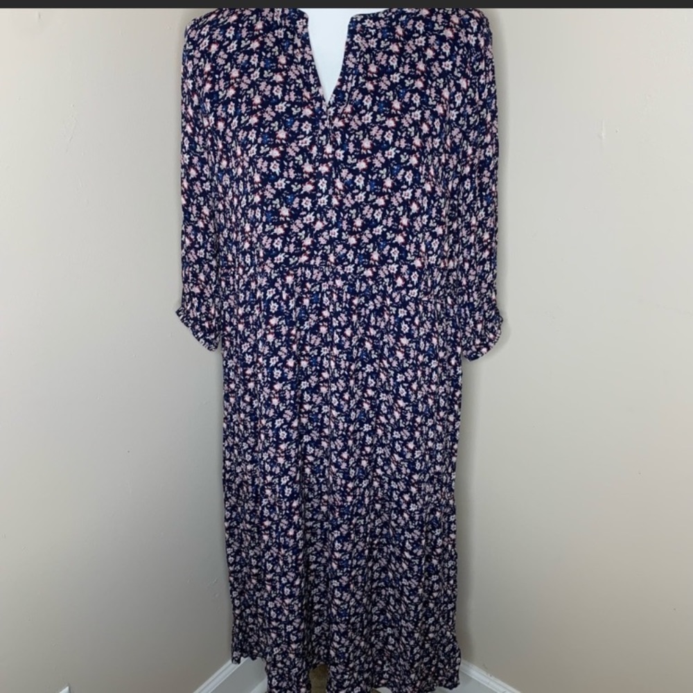 J.Jill Petite XL Floral Print 3/4 Sleeve Dress